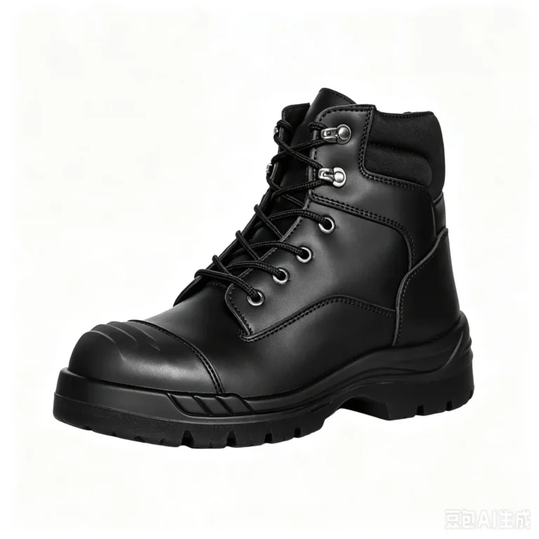 Black Heavy Duty Side Zip-Up Lace Steel Toe Safety Work Shoes