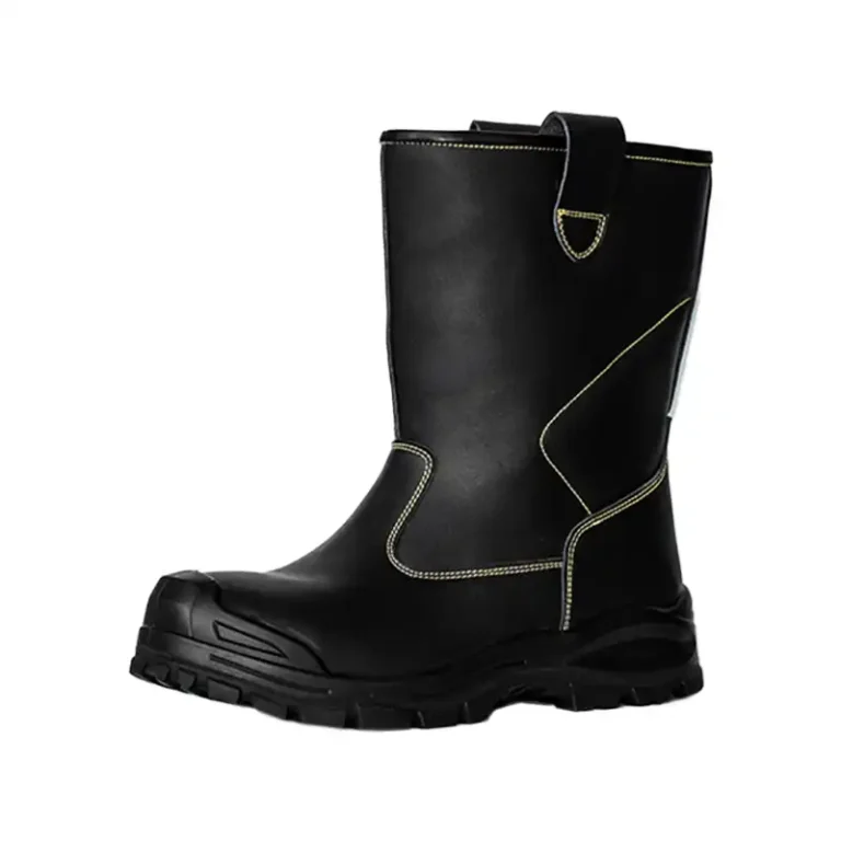 Black High Cut Side Pull Up Rigger Safety Boots
