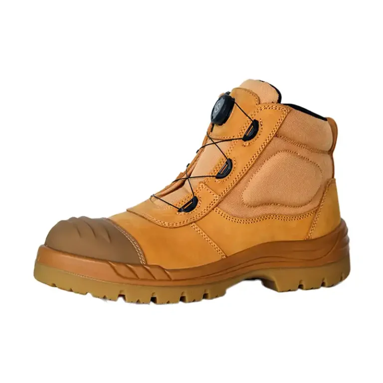Grade A Nubuck Leather Quick Lace System Tradie Safety Boots with TPU Bumper Toe