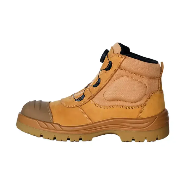 Grade A Nubuck Leather Quick Lace System Tradie Safety Boots with TPU Bumper Toe