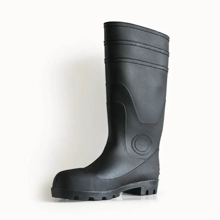 Black Heavy Duty PVC Safety Shoes with Steel Toe&Steel Plate CE certified S5