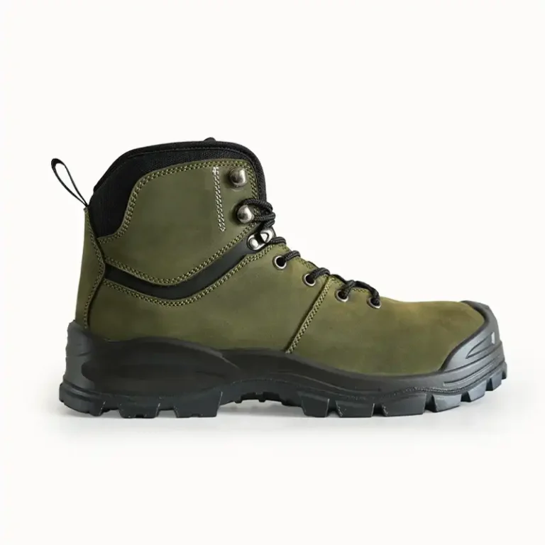 Heavy Duty Green Nubuck S3 Work Boots for Mining Industry
