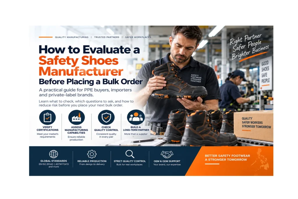 How to Evaluate a Safety Shoes Manufacturer Before Placing a Bulk Order