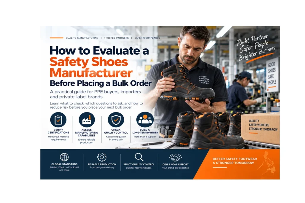 How to Evaluate a Safety Shoes Manufacturer Before Placing a Bulk Order