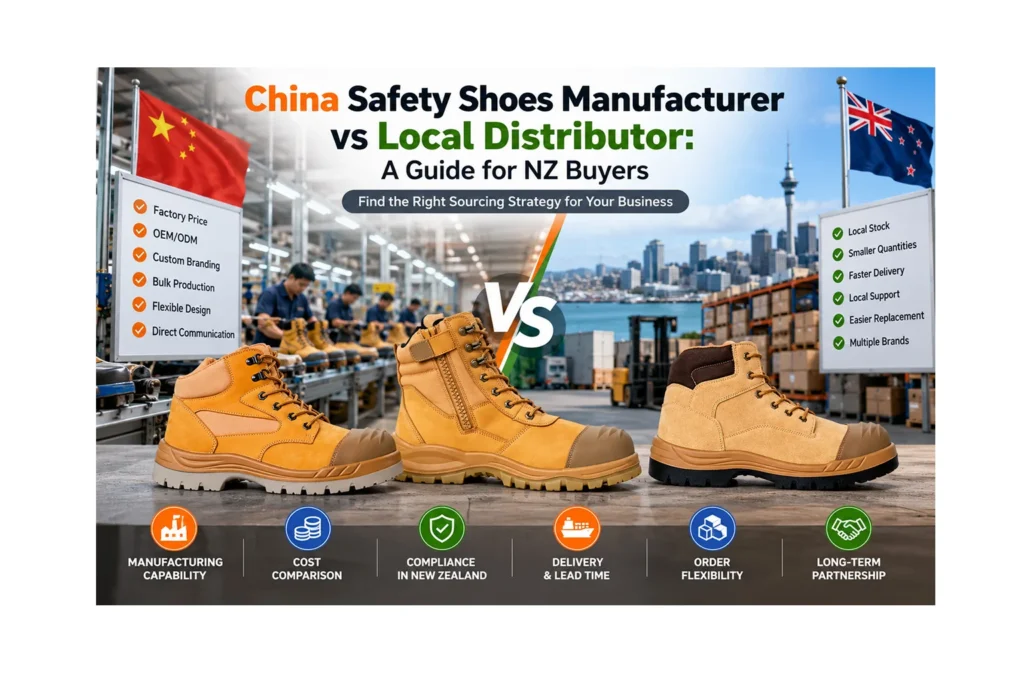 China Safety Shoes Manufacturer vs Local Distributor: A Guide for NZ Buyers