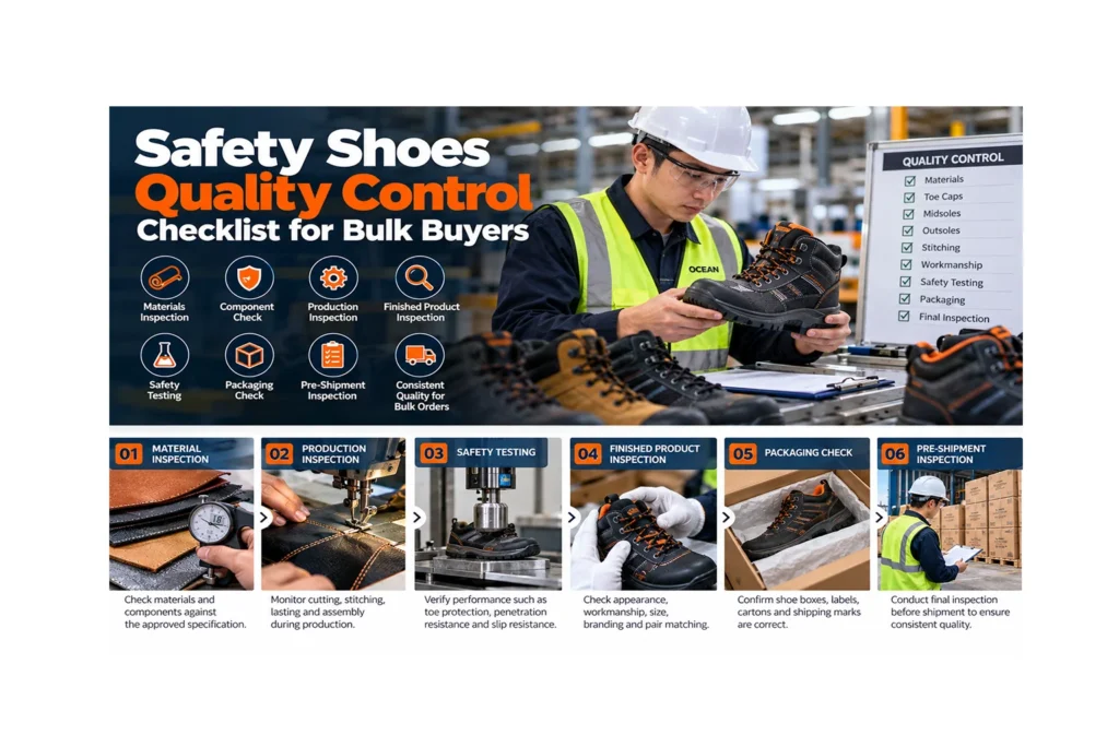 Safety Shoes Quality Control Checklist for Bulk Buyers